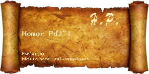 Homor Pál névjegykártya
